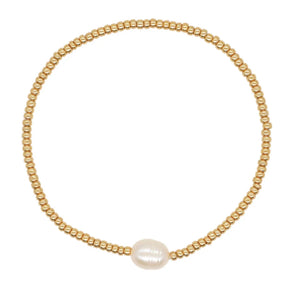 Gold Seed Bead & Fresh Water Pearl Bracelet
