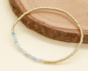 Crystals & Gold Seed Bead Bracelets