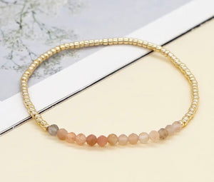 Crystals & Gold Seed Bead Bracelets
