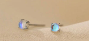Moonstone Mini Sterling Silver Earring Studs