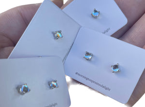 Moonstone Mini Sterling Silver Earring Studs
