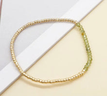 Load image into Gallery viewer, Crystals &amp; Gold Seed Bead Bracelets
