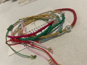 Seed Bead with Pearl Adjustable Bracelet