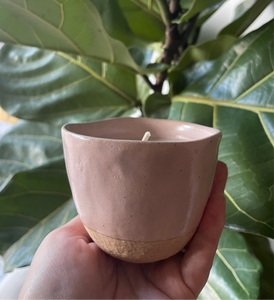 Pink Ceramic Candle Small.