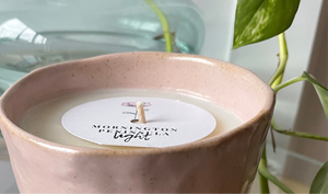 Pink Ceramic Candle Small.