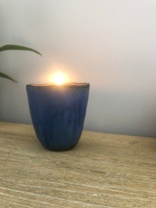 Blue Large Ceramic Candle