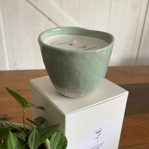 Small Mint Green Ceramic Candle